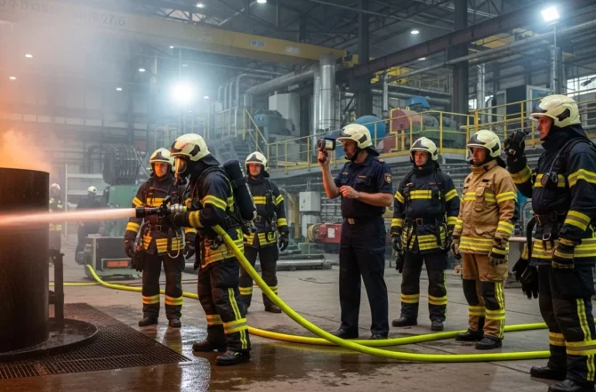Treinamento de brigada de incêndio